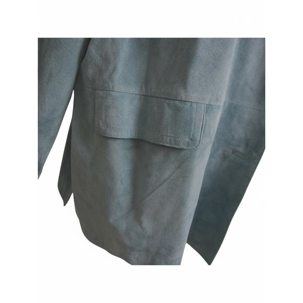 Jessica Holbrooks Mint Green Leather Suede Jacket Lined w/ Pockets Sz 3X GUC - Picture 11 of 16